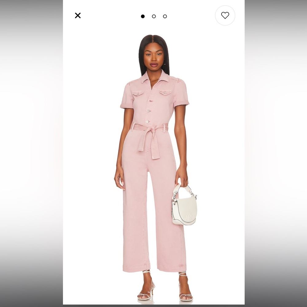Paige Pink Anessa Shortsleeve Jumpsuit - Vintage Rouge Glow